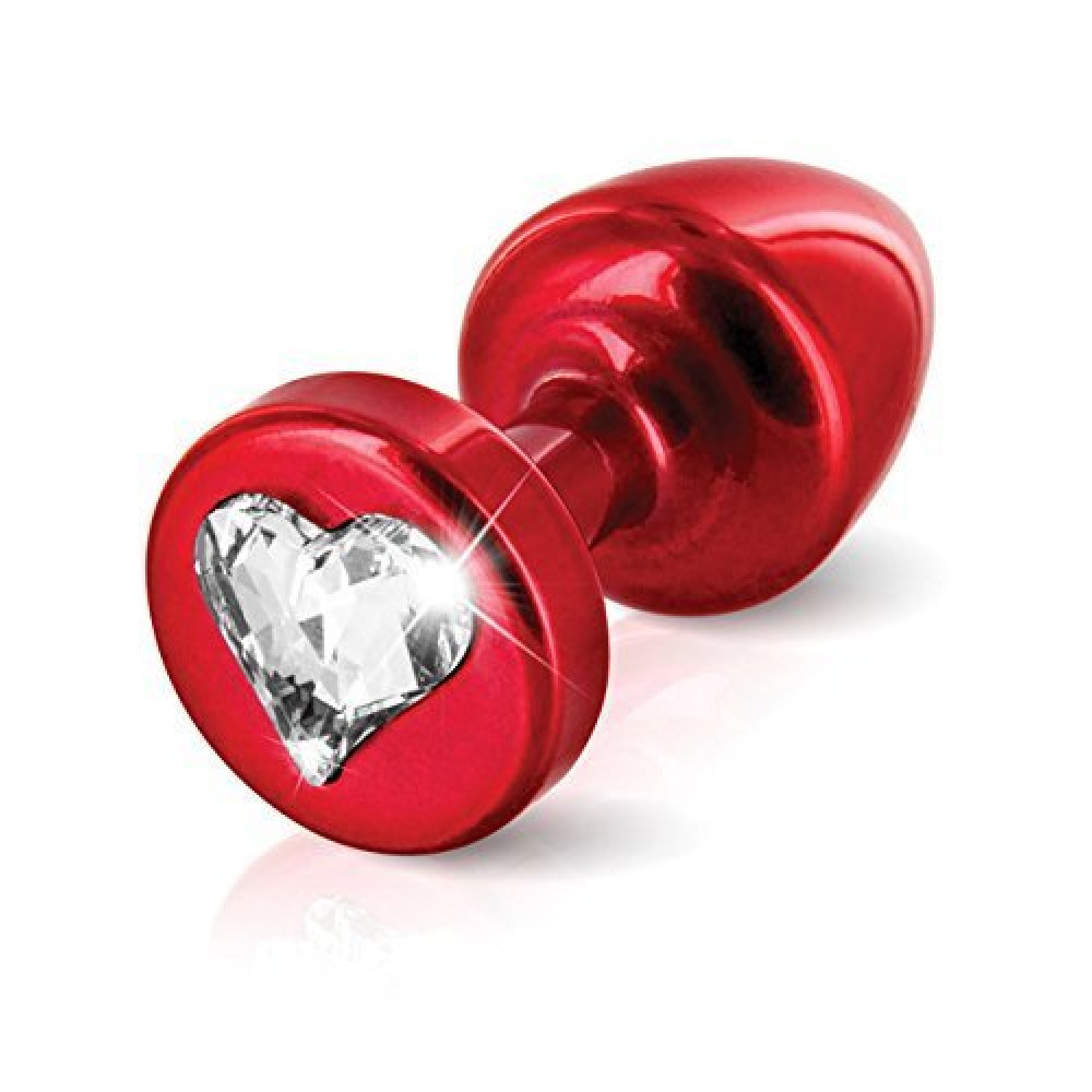 Французька анальна біжутерія з алюмінію з каменем-серце, Червона (27157), zoom