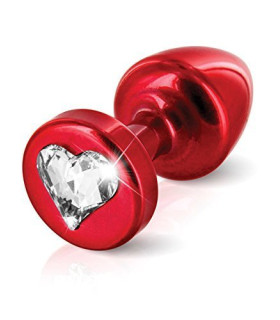 Французька анальна біжутерія з алюмінію з каменем-серце, Червона - No Taboo