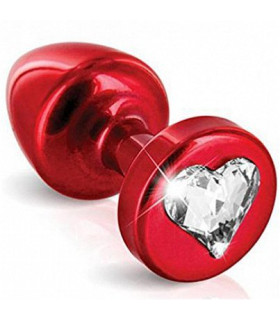 Французька анальна біжутерія з алюмінію з каменем-серце, Червона - No Taboo