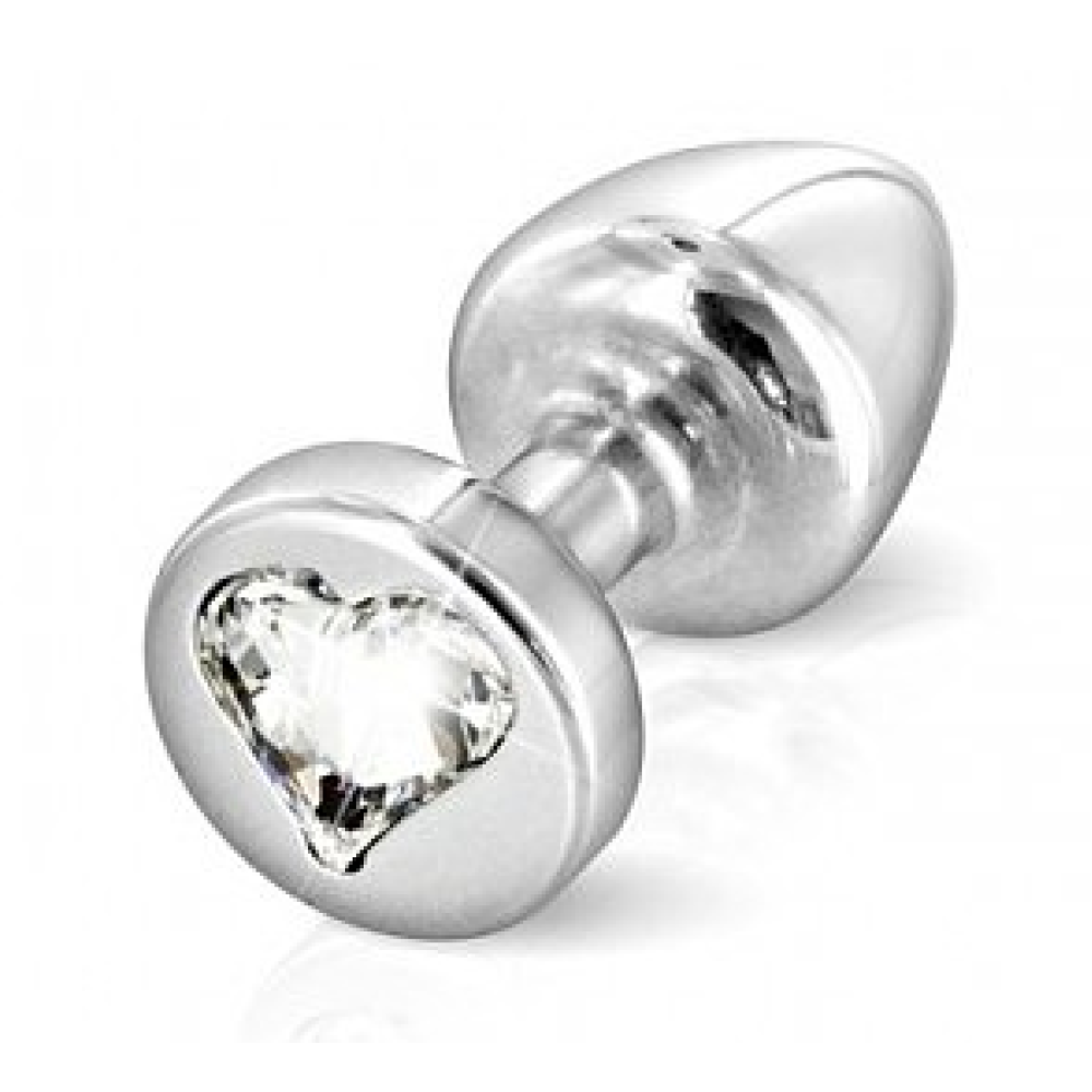 Французька анальна біжутерія з алюмінію з каменем-серце, Срібна (27420), zoom