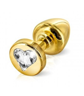 Французька анальна біжутерія з алюмінію з каменем-серце, золота - No Taboo