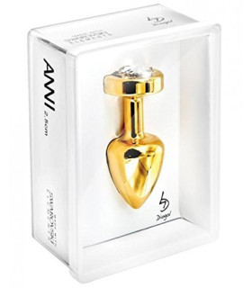 Французька анальна біжутерія з алюмінію з каменем-серце, золота - No Taboo