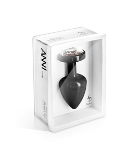 Французька анальна біжутерія з алюмінію з круглим каменем, чорна - No Taboo