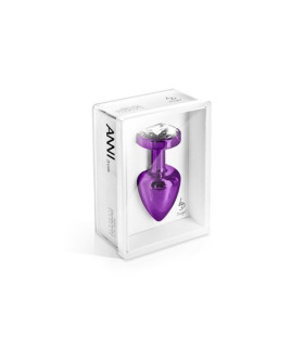 Анальная пробка S Diogol, с кристаллом Сваровски, фиолетовая, металлическая, 6 х 2.5 см - No Taboo