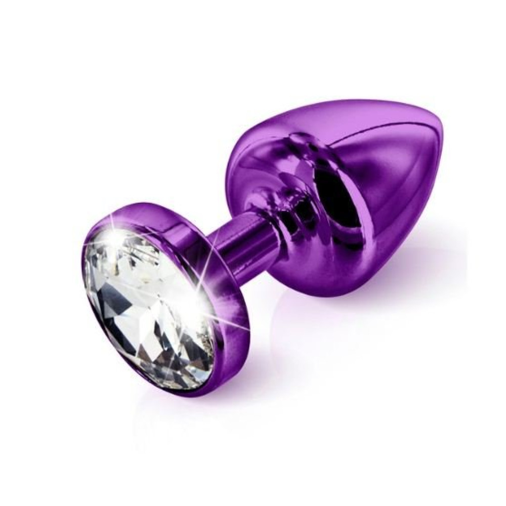 Анальная пробка L Diogol, с кристаллом Сваровски, фиолетовая, металлическая, 7 х 3.5 см (26900), zoom