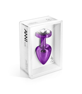 Французька анальна біжутерія з алюмінію з круглим каменем, фіолетова Середня - No Taboo