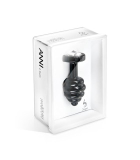 Французька анальна біжутерія з алюмінію з круглим каменем, ребриста - No Taboo