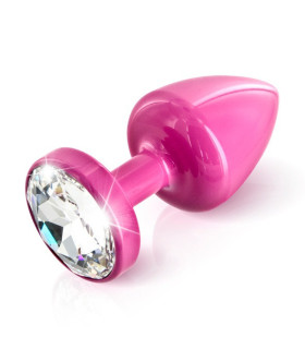 Французька анальна біжутерія з алюмінію з круглим каменем рожева - No Taboo