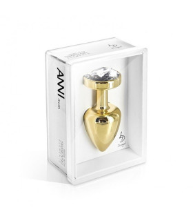 Французька анальна біжутерія з алюмінію з круглим каменем, золота Середня - No Taboo