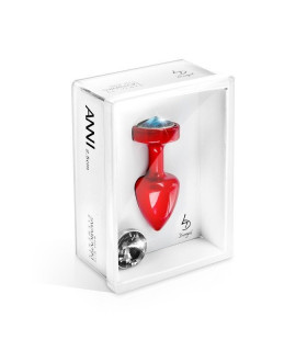 Французька анальна біжутерія з алюмінію зі змінними каменями, Аквамарин / Карбонадо 25мм - No Taboo