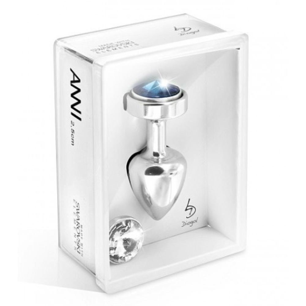 Французька анальна біжутерія з алюмінію зі змінними каменями, білий / блакитний (27426), zoom