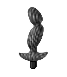 Фигурный массажер простаты с вибрацией с дуговым стоппером,серый - No Taboo