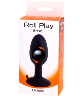 Маленькая анальная пробка со смещенным центром тяжести ROLL PLAY Small BLACK 8x2.5см - No Taboo