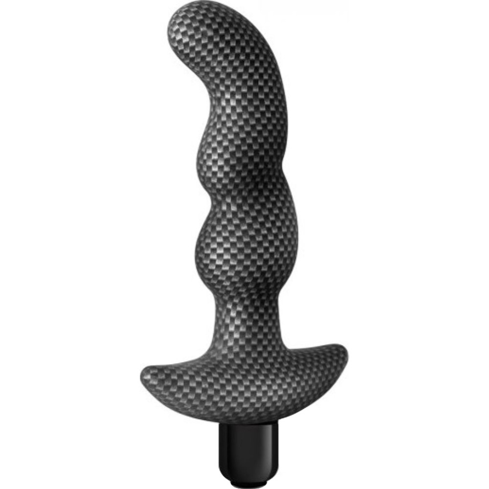 Масажер простати з вібрацією, фігурний, сірий (33894), zoom