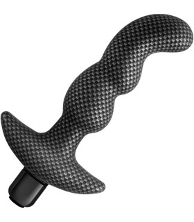 Массажер простаты с вибрацией, фигурный, серый - No Taboo