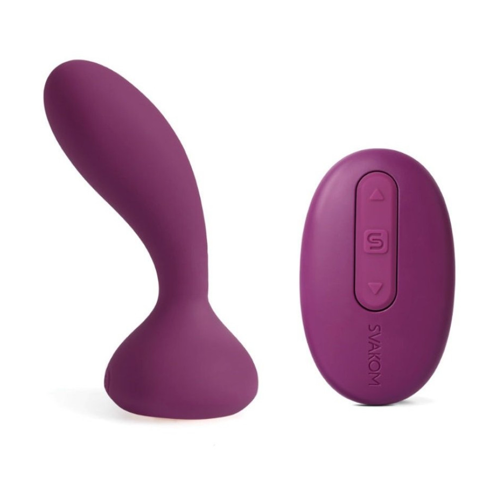 Масажер простати Svakom Julie з пультом, фіолетовий, 10.2 х 2.8 см (27678), zoom