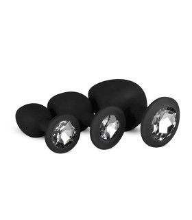 Набор анальных пробок Diamond plug черный EasyToys - No Taboo