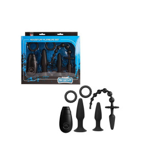 Набор эрекционное кольцо анальная пробка MENZSTUFF VIBRATING Black - No Taboo