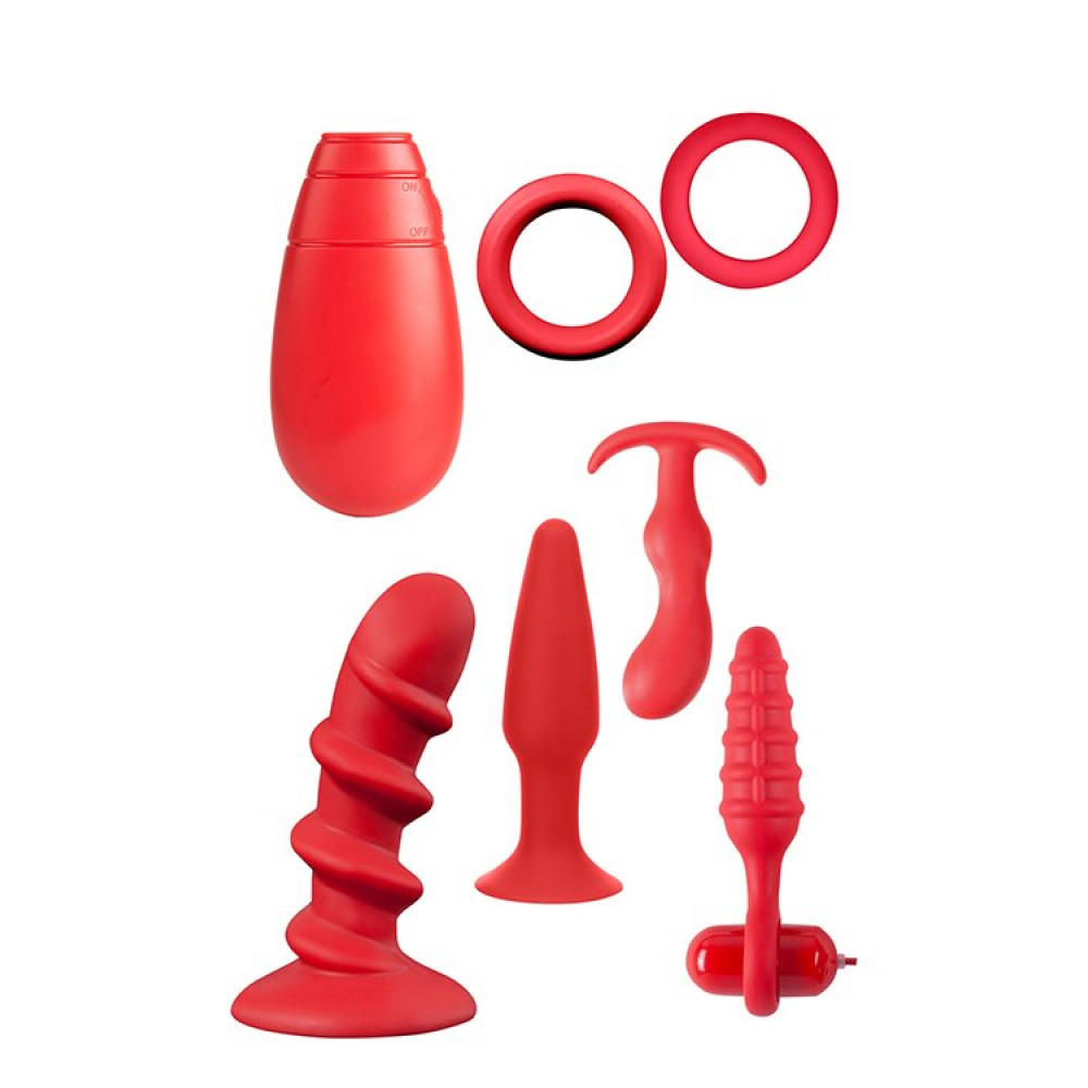Набор MENZSTUFF VIBRATING PLEASURE SET RED (28354), zoom