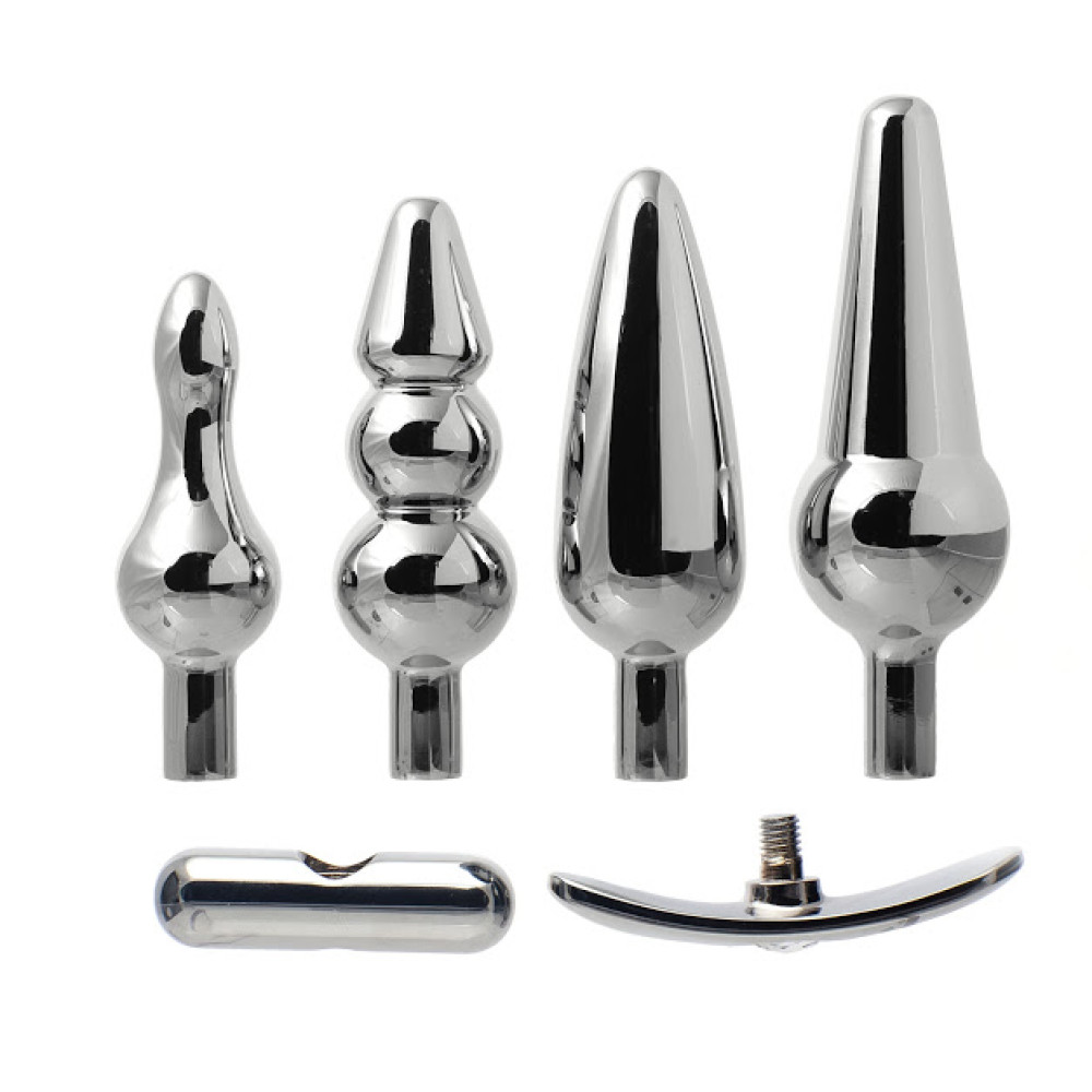 Набір металевих анальних пробок сріблястого кольору, 4 шт, STEEL (32303), zoom