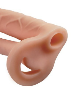 Реалистичная увеличивающая насадка для двойного проникновения - No Taboo