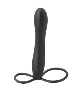 Насадка на пеніс для подвійного проникнення Pipedream чорна, 14.2 х 2.5 см - No Taboo