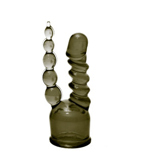 Черная насадка на микрофон с имитацией двойного проникновения - No Taboo