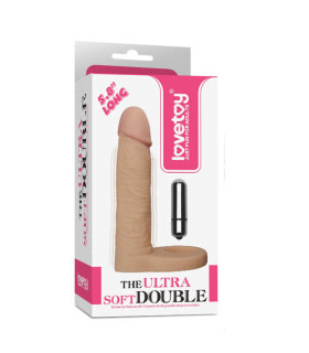 Насадка с вибрацией для двойного проникновения The Ultra Soft Double Sleeve 5,8 Vibro Flesh - No Taboo