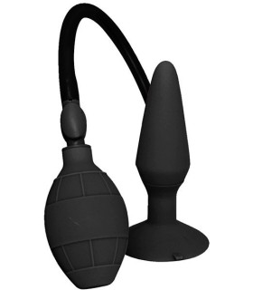 Анальная пробка Menz Stuff с грушей для накачки, чёрная, 14.5 х 6–10 см - No Taboo