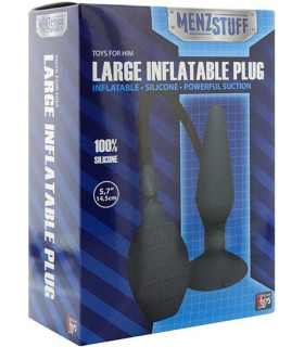 Анальная пробка Menz Stuff с грушей для накачки, чёрная, 14.5 х 6–10 см - No Taboo