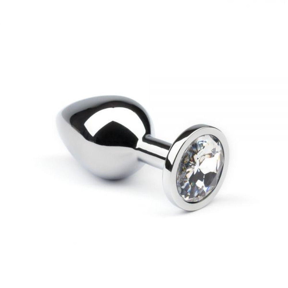 Утяжеленная анальная пробка Silver White Gem (32313), zoom