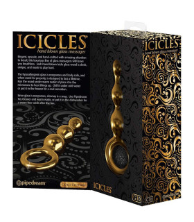 Золота анальна пробка-ялинка зі скла Icicles - No Taboo