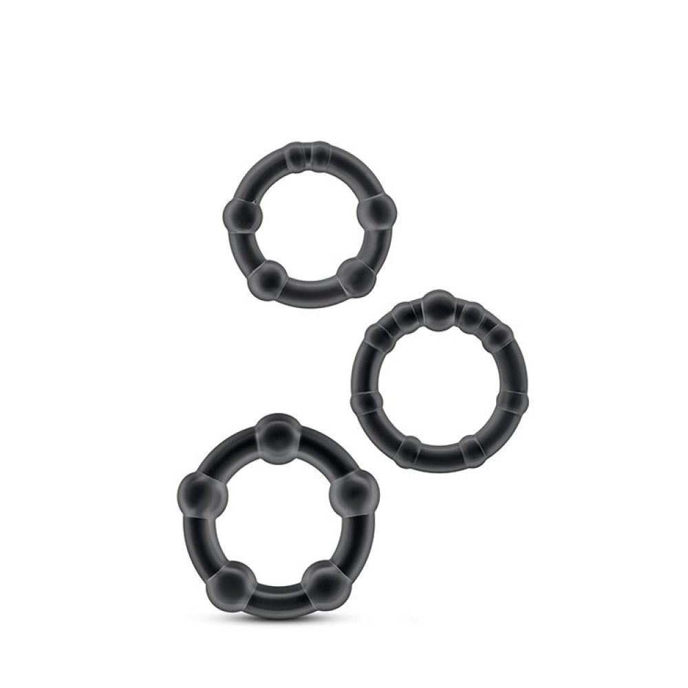 Набор эрекционных колец Blush Stay Hard разных размеров, черные, 3 шт (28833), zoom