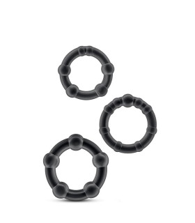 Набор эрекционных колец Blush Stay Hard разных размеров, черные, 3 шт - No Taboo