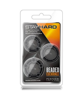 Набор эрекционных колец Blush Stay Hard разных размеров, черные, 3 шт - No Taboo