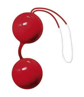 Вагінальні кульки на м'якому зчіплені JoyBalls зі зміщеним центром ваги, червоні, 16 х 4 см - No Taboo