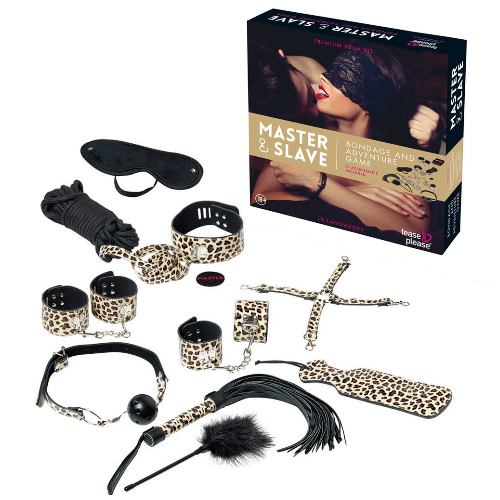 БДСМ набор с заданиями Master & Slave BDSM Kit, леопард (34455), zoom
