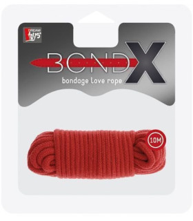 Веревка для бондажа BondX хлопковая, 10 м, красная - No Taboo