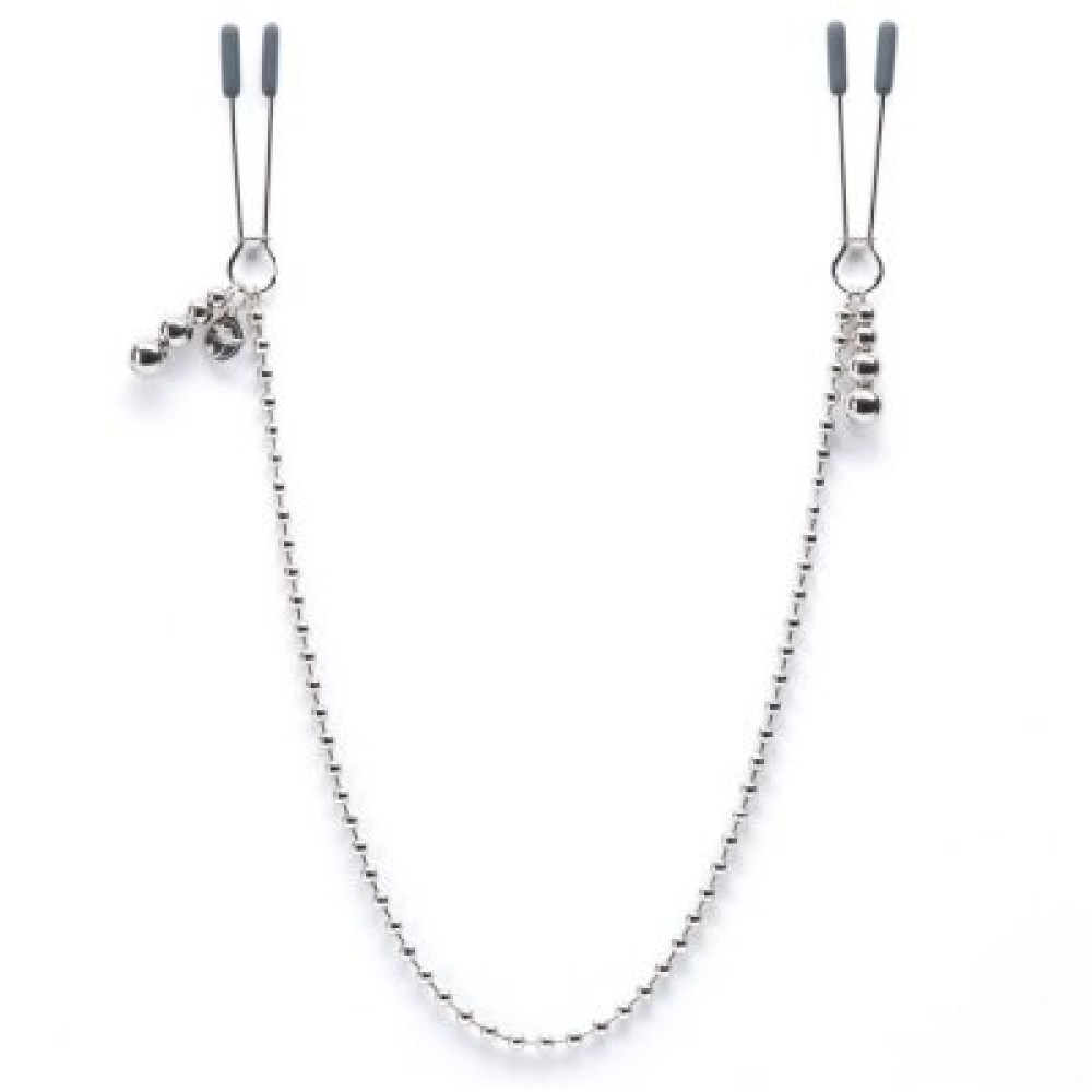 Зажимы для сосков Fifty Shades Of Darker с цепочкой, серебристые, 48 см (26224), zoom