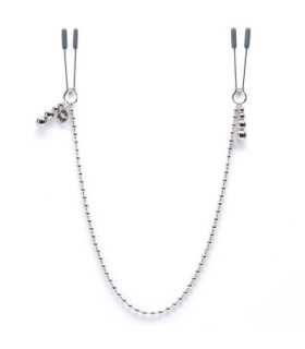 Зажимы для сосков Fifty Shades Of Darker с цепочкой, серебристые, 48 см - No Taboo