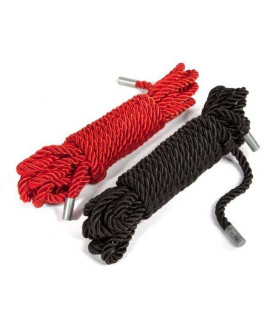 Набір мотузок для бандажа Fifty Shades Of Grey чорна та червона, 2 шт - No Taboo