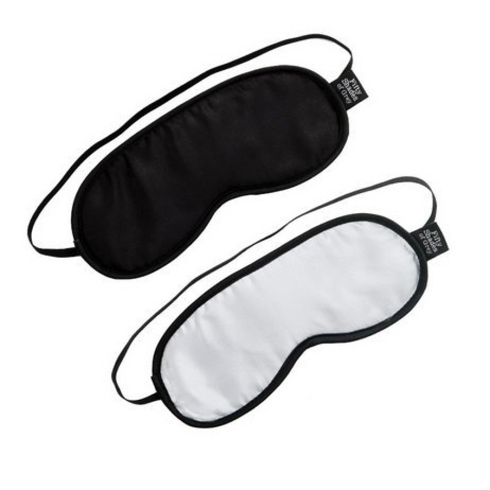 Набор шелковых повязок на глаза Fifty Shades of Grey, черная и серая, 2 шт (20121), zoom