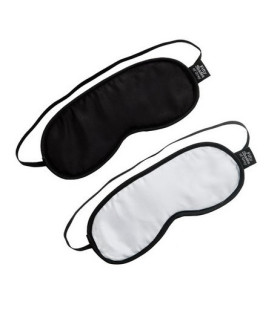 Набор шелковых повязок на глаза Fifty Shades of Grey, черная и серая, 2 шт - No Taboo