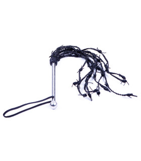 Флоггер (плетка) колючка 9 хвостов металл ручка Голландия ручная работа - No Taboo