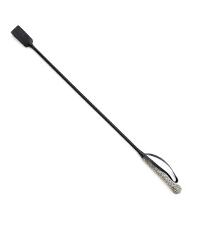 Кожаный стек IDEA SM со стразами на рукояти, черный, 68 см - No Taboo