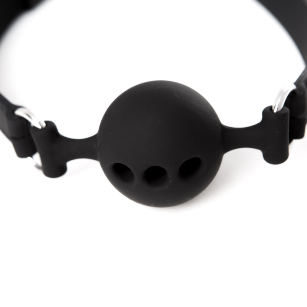 Кляп 100% медичний силікон "чорний кулька" NO TABOO (29266), zoom