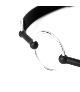 Кляп - кольцо из металла на силиконовых ремнях NO TABOO, 100% медицинский силикон - No Taboo