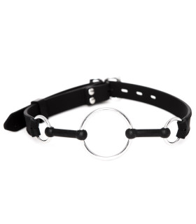 Кляп - кольцо из металла на силиконовых ремнях NO TABOO, 100% медицинский силикон - No Taboo