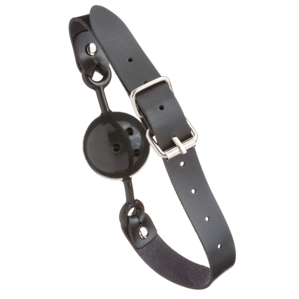 Кляп с латексным шариком и кожаным ремешком NO TABOO (32835), zoom