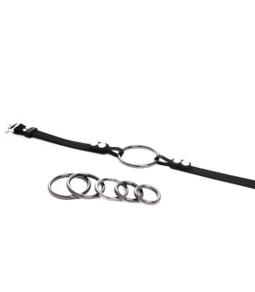 Кляп-кільце зі змінними кільцями Silver NO TABOO - No Taboo